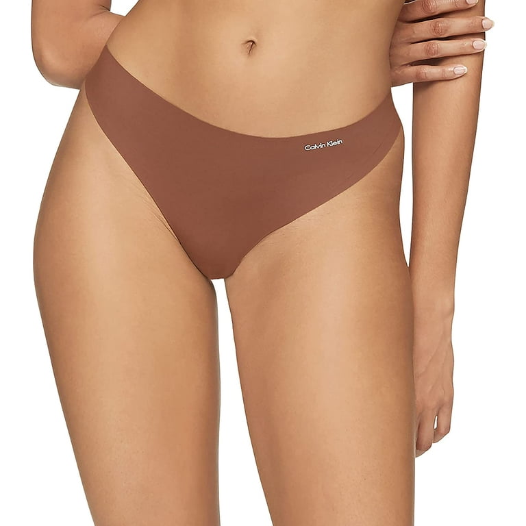 Calvin Klein Womens Invisibles Thong Multipack Panty X-Small Chestnut 