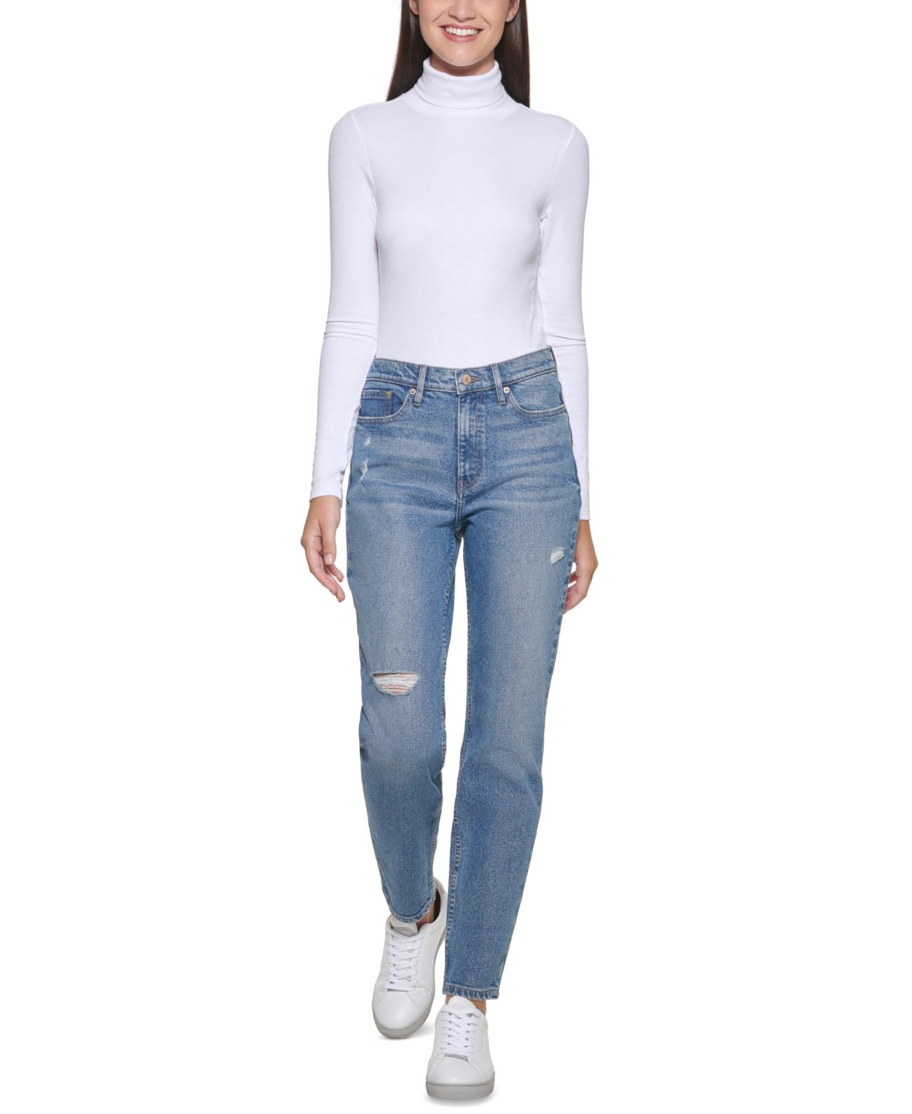 Calvin Klein Womens Jeans Hi Rise Slim Distressed Jamaica Ubuy