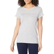 Calvin Klein Womens Jeans Short Sleeve Iconic Tee 1X Pearl Heather Grey
