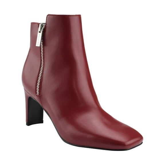 Calvin Klein Womens KCCOLI2 Square Toe Faux Leather Ankle Boots