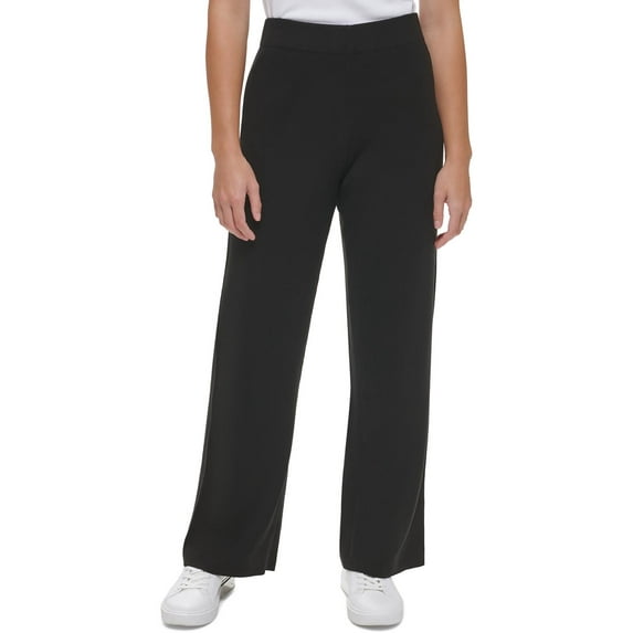Calvin Klein Womens Wide Leg Sweater Pants Black S