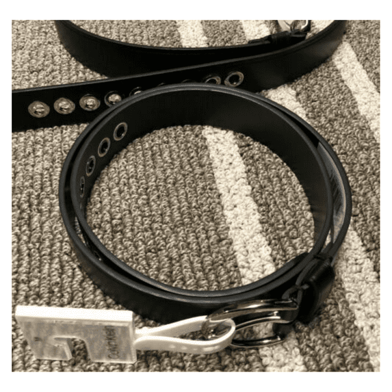 Calvin Klein Women's Leather Grommet Belt, Brown, L