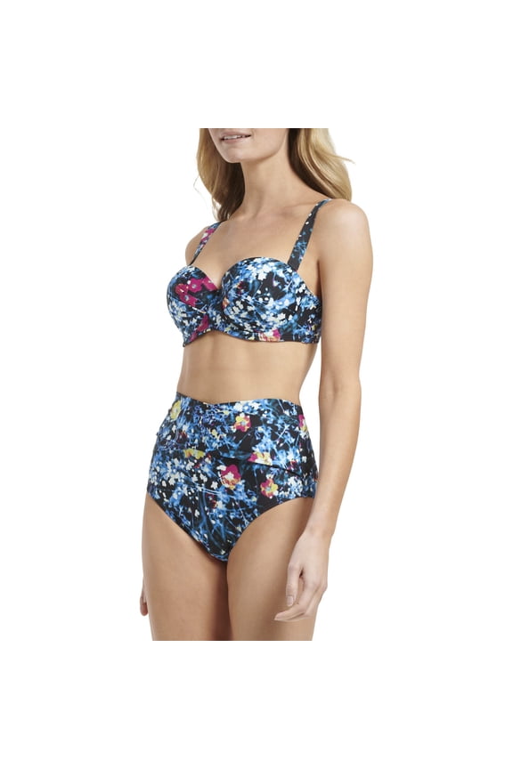 Womens Lifestyle Bra TOP,Black Poppy Multi,Extra Small