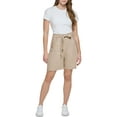thumbnail image 1 of Calvin Klein Womens Linen Blend Mini High-Waist Shorts, 1 of 1