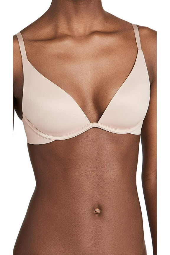 Womens Liquid Touch Lightly Lined Plunge Bra 32C Honey Almond