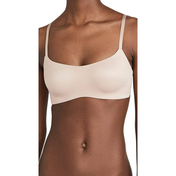 Calvin Klein Womens Liquid Touch Lightly Lined Scoop Neck Bra 34C Honey Almond
