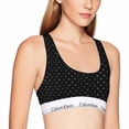 thumbnail image 1 of Calvin Klein Womens Logo Alphabet Letter Bra,Black,Medium, 1 of 2