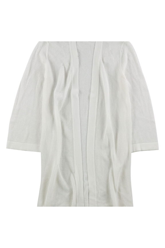 Womens Mesh Cardigan Sweater, White, Small