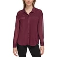 thumbnail image 1 of Calvin Klein Womens Mesh Long Sleeve Button-Down Top, 1 of 1
