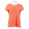 thumbnail image 1 of Calvin Klein Womens Metal Logo Bar Textured Tee, 1 of 1