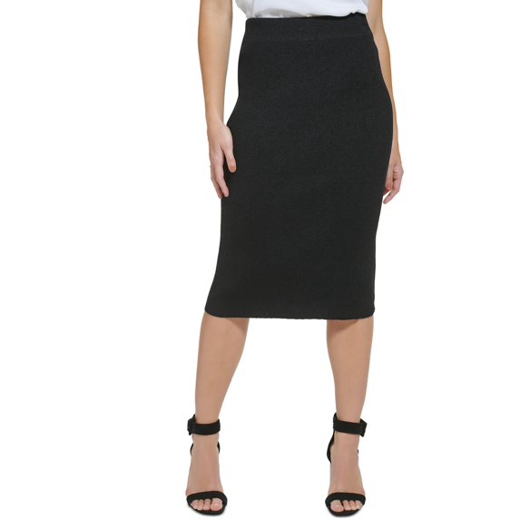 Calvin Klein Womens Metallic Midi Pencil Skirt