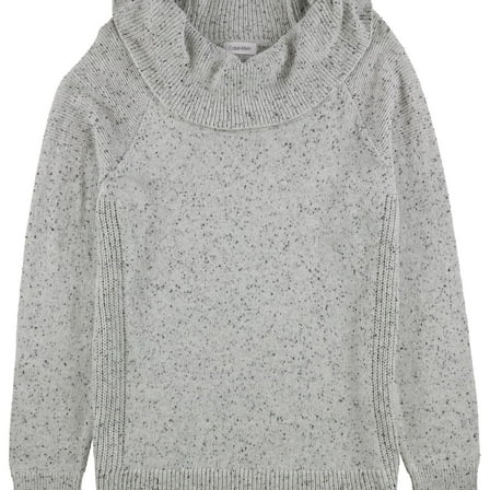 Calvin Klein Womens Mixed Stitch Pullover Sweater, Grey, Medium