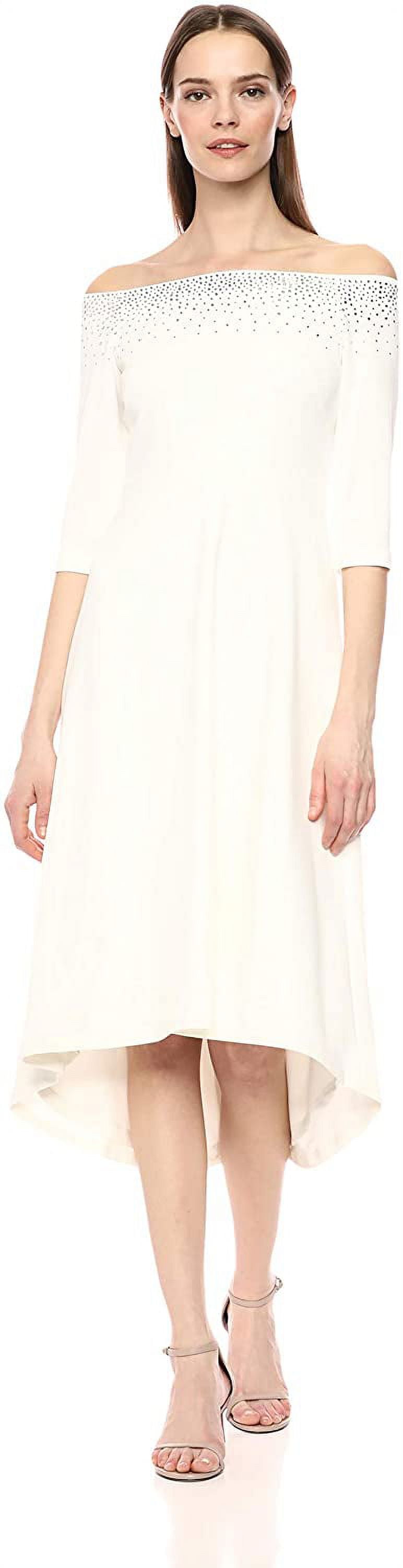 Calvin klein off the shoulder high low dress hotsell