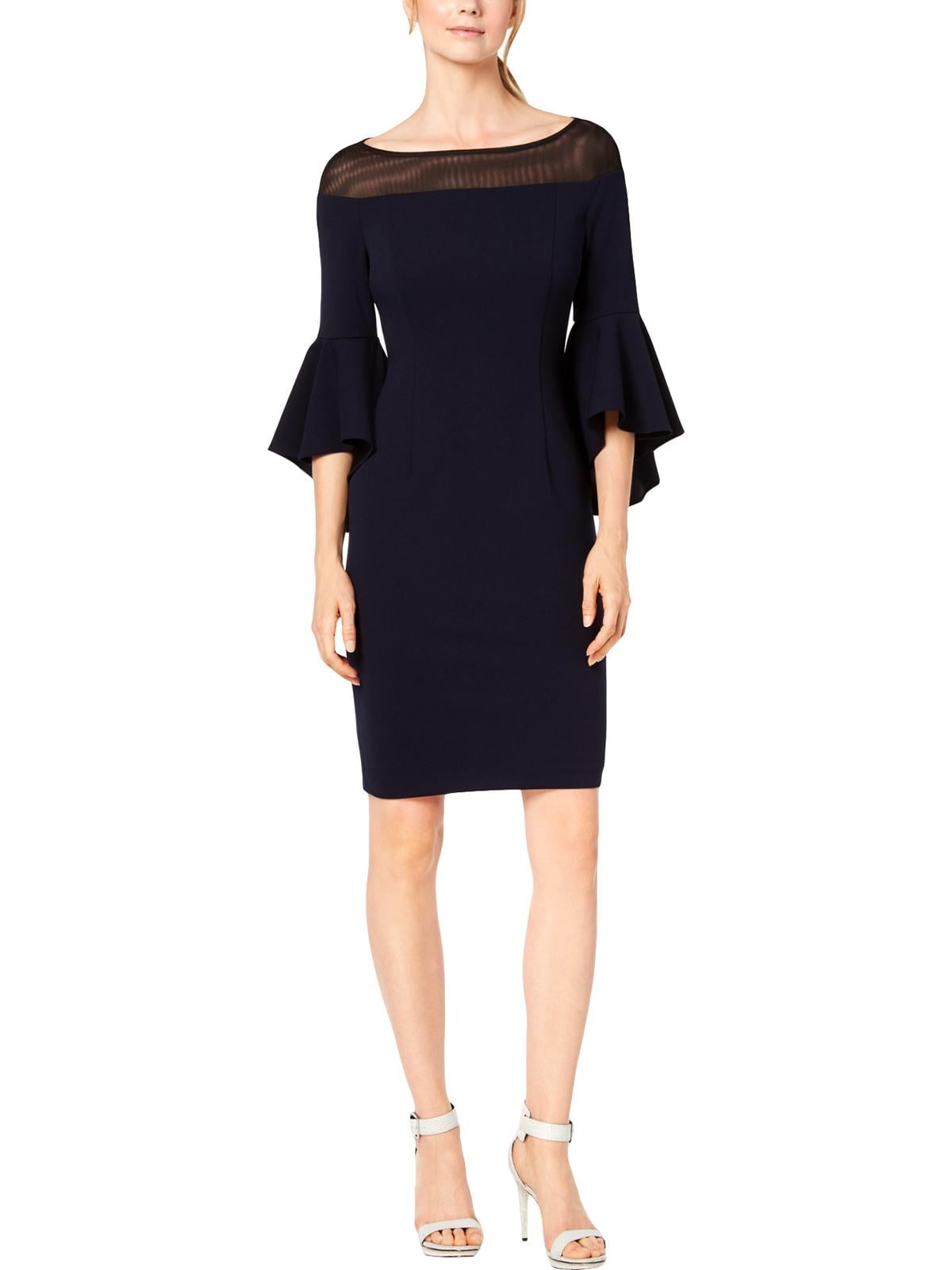 Calvin Klein Womens Off The Shoulder Illusion Sheath Dress Walmart