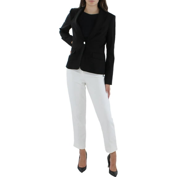 Calvin Klein Womens Office Collared One-Button Blazer