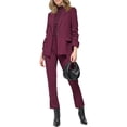 thumbnail image 1 of Ruched Sleeve One Button Blazer Port 10, 1 of 1