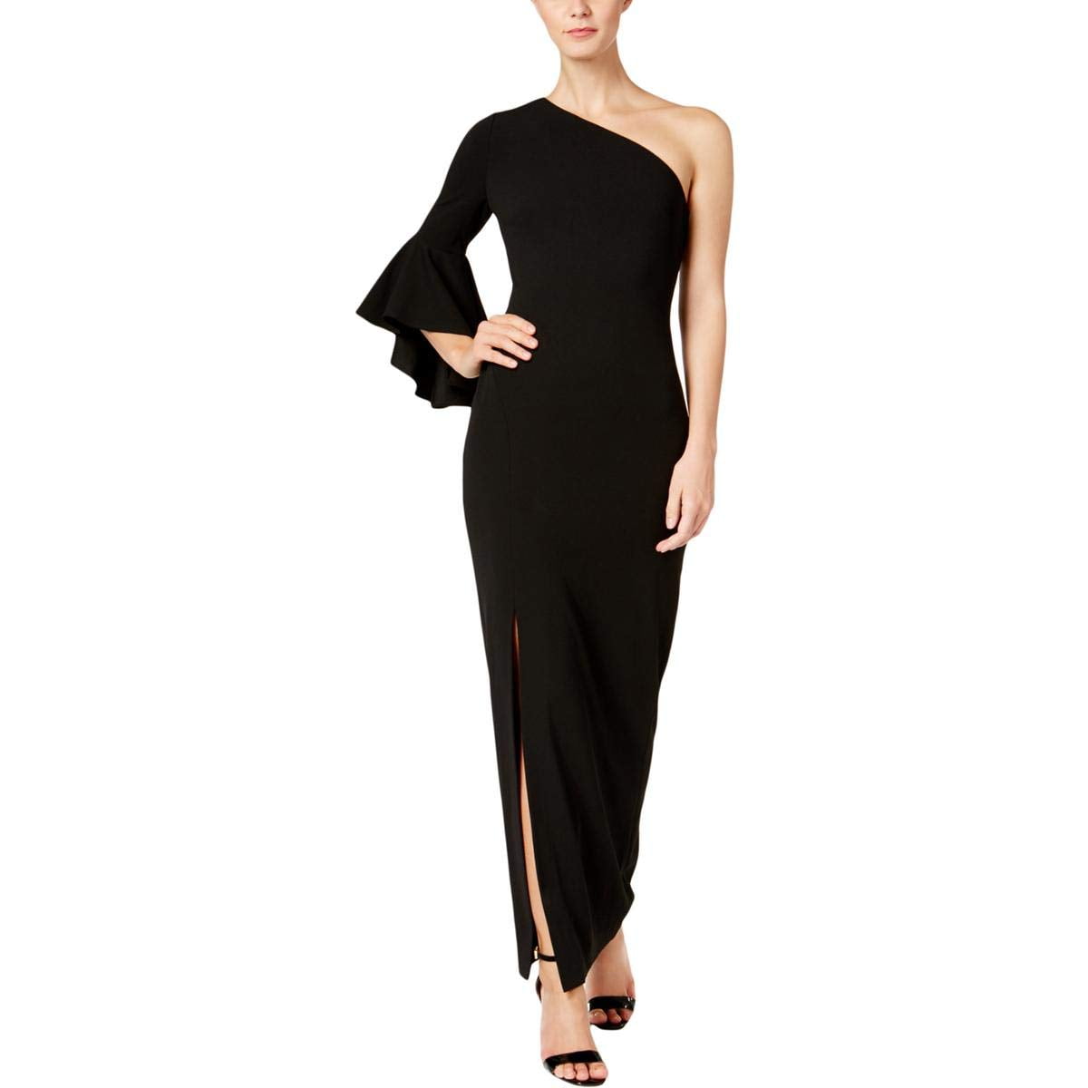 Calvin Klein Embellished-overlay Strapless Gown in Black