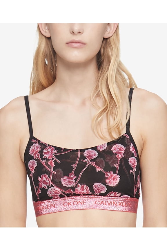 Womens One Unlined Rose Print Bralette