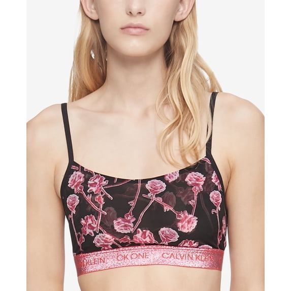 Calvin Klein Womens One Unlined Rose Print Bralette