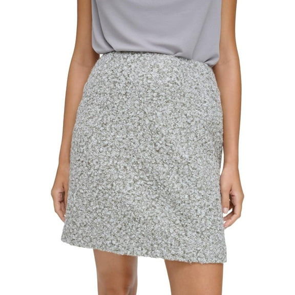 Calvin Klein Womens Boucle Pencil Skirt, Grey, 14