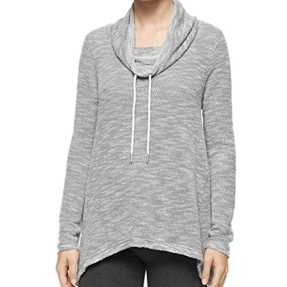 Calvin Klein Womens Performance Asymmetrical Cowlneck Long Sleeve Pullover