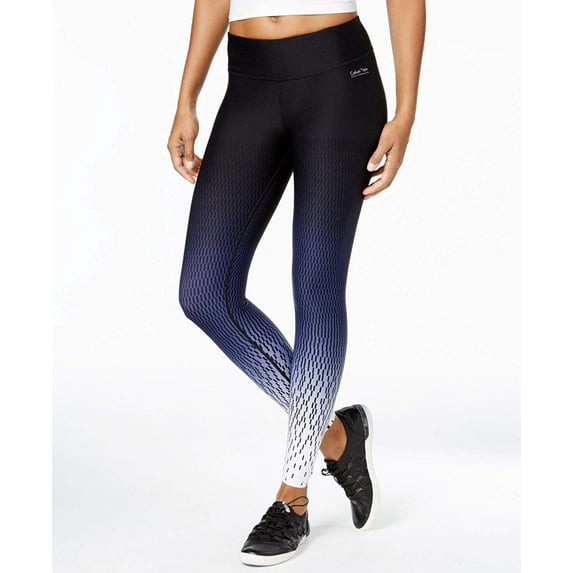 Calvin Klein Womens Performance Cascade Printed Leggings,Moonlight,Small
