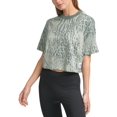 thumbnail image 1 of Calvin Klein Womens Performance Cropped Animal-Print T-Shirt,Sagebrush,Medium, 1 of 6