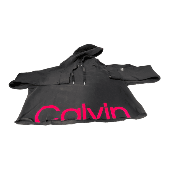 Calvin Klein Womens Performance Cropped Logo Hoodie,X-Large