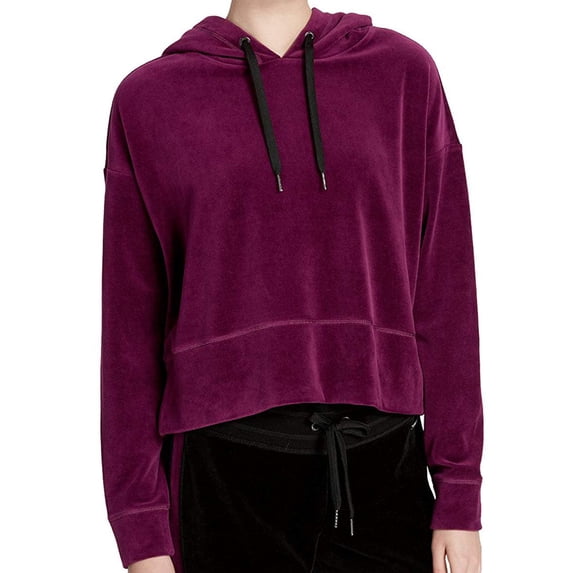 Calvin Klein Womens Performance Cropped Velour Hoodie;XL