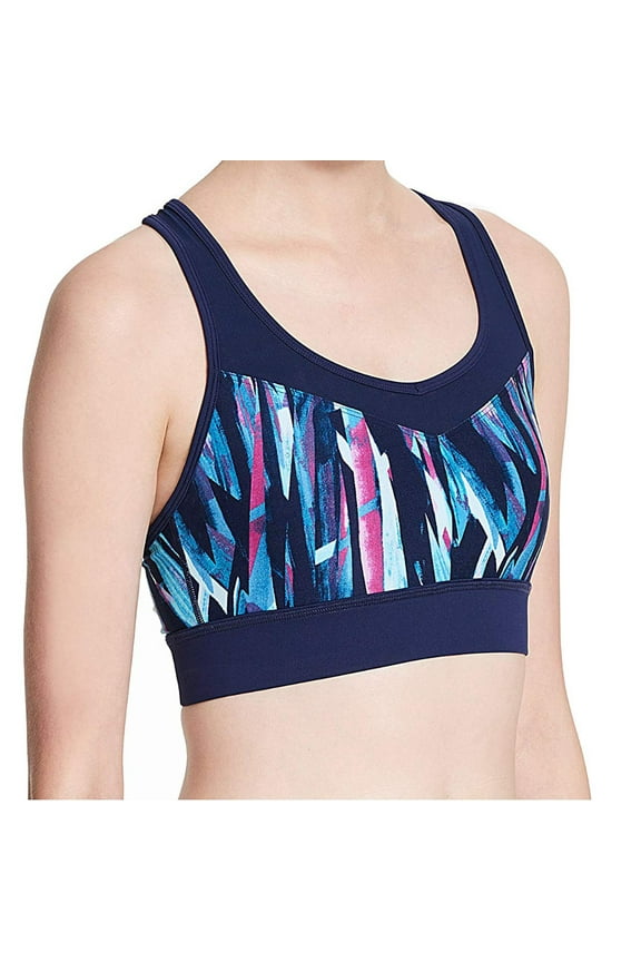 Womens Performance Explosion Printed Medium Support Racerback Sport Bra