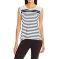 thumbnail image 1 of Calvin Klein Womens Performance Hooded Striped Tank Top, 1 of 2