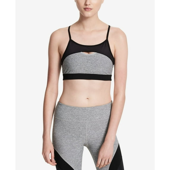 Calvin Klein Womens Performance Keyhole Medium Support Sports Bra Size X-Small Color Black Combo