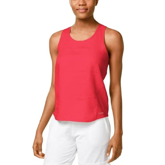 Calvin Klein Womens Performance Linen Twist Back Tank Top