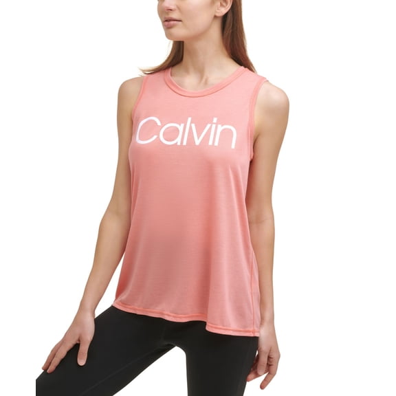Calvin Klein Womens Performance Logo Racerback Tank Top
