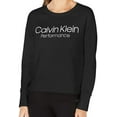 thumbnail image 1 of Calvin Klein Womens Performance Logo Sweatshirt,Black,XX-Large, 1 of 2