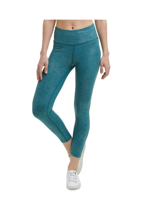 Womens Performance Metallic-Print High-Waist 7/8 Length Leggings