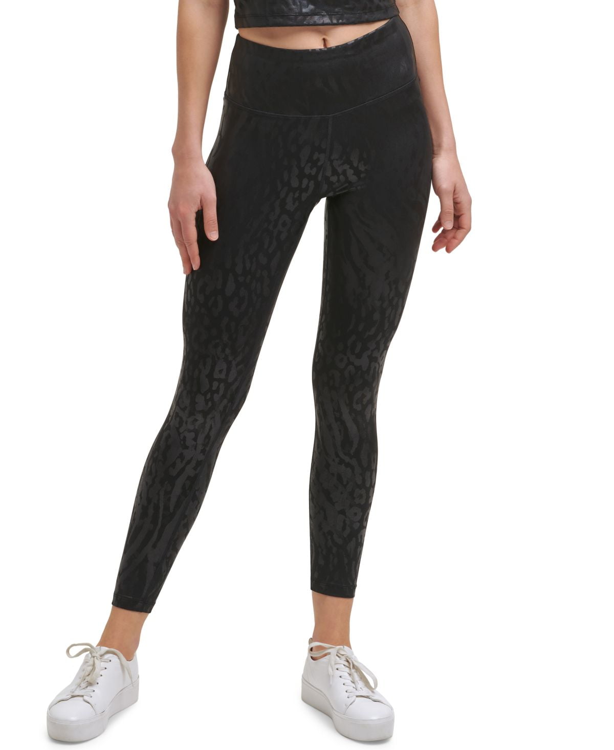 Calvin Klein Women High Waist Full Length Legging with Pintucks, Black,  X-Small at  Women's Clothing store