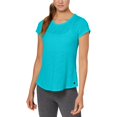 thumbnail image 1 of Calvin Klein Womens Performance Overlapping Back T-Shirt,Cyan,Medium, 1 of 2