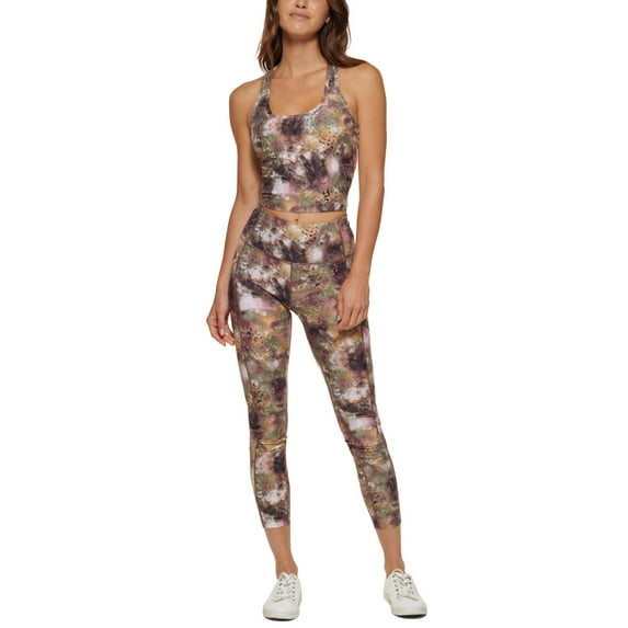 Calvin Klein Womens Performance Printed High-Waist 7/8 Length Leggings;X-Small