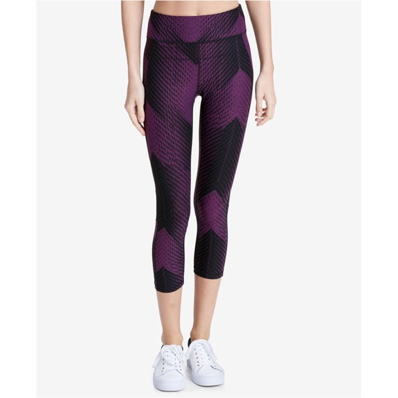 Calvin Klein Womens Performance Printed Mesh Leggings,Vivid Violet Combo,M