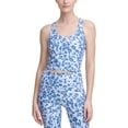thumbnail image 1 of Calvin Klein Womens Performance Printed Racerback Cropped Tank Top, 1 of 1