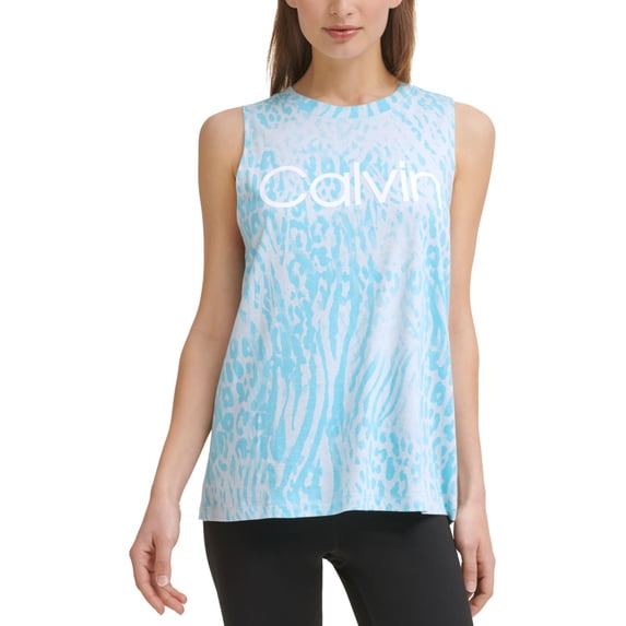 Calvin Klein Womens Performance Printed Sleeveless Top