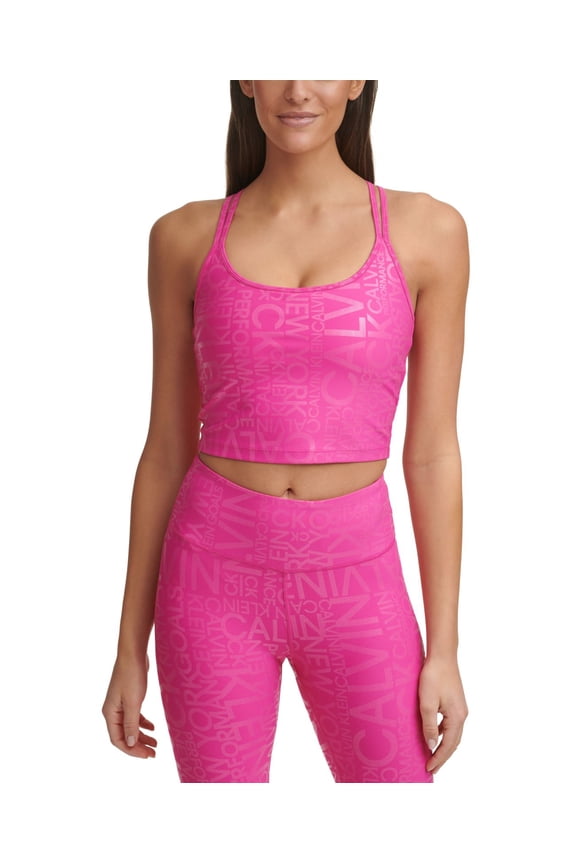 Womens Performance Printed Strappy-Back Tank Top