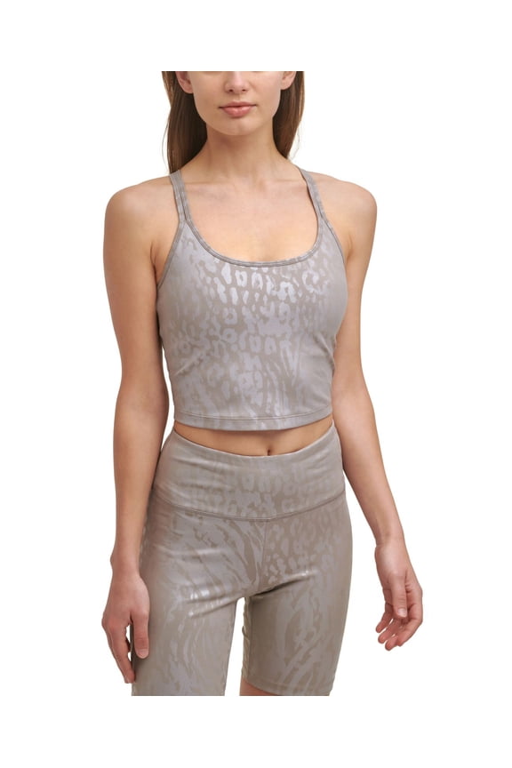 Calvin Klein Womens Performance Printed Strappy-Back Tank Top