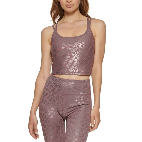 Calvin Klein Womens Performance Printed Strappy-Back Tank Top