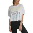 thumbnail image 1 of Calvin Klein Womens Performance Sliced Logo Cropped T-Shirt, 1 of 3