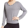 thumbnail image 1 of Calvin Klein Womens Performance Split Neck Distressed Sweatshirt, 1 of 1