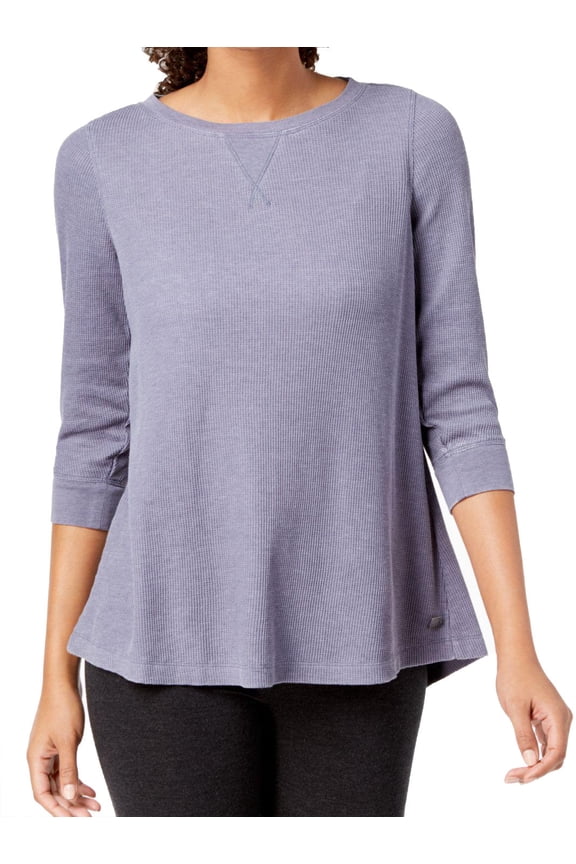 Womens Performance Three Quarter Sleeves Lace Up Back Top