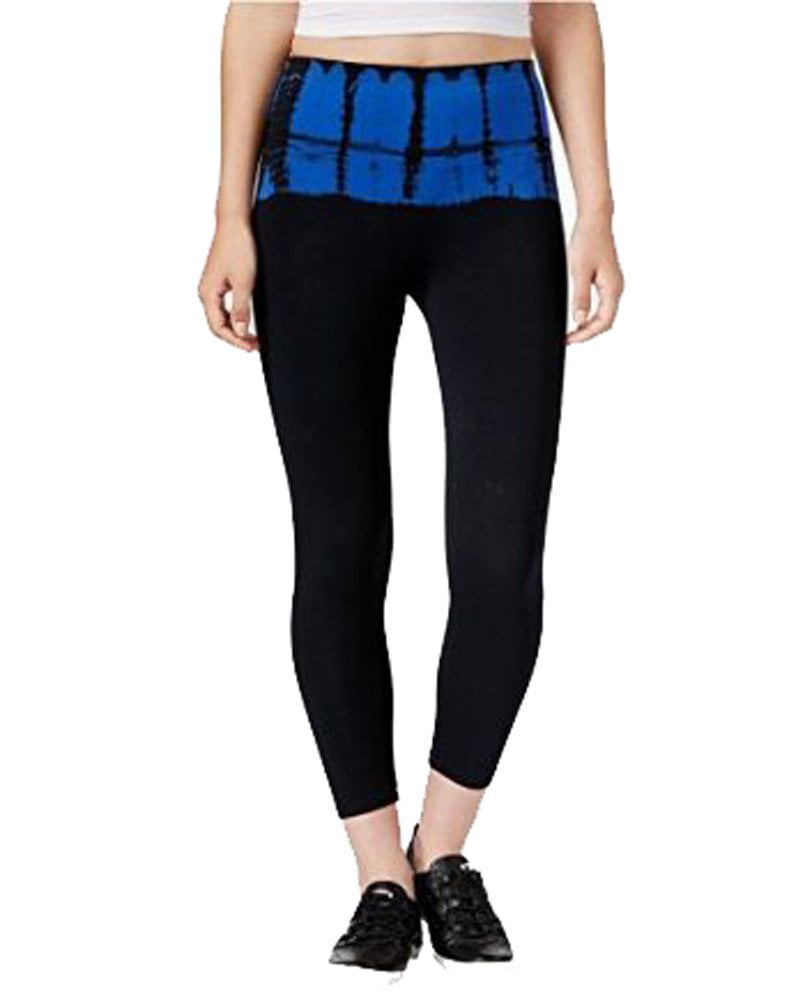 Calvin Klein Womens Performance Tie Dye Cotton Legging,Black/Bright  Blue,X-Small