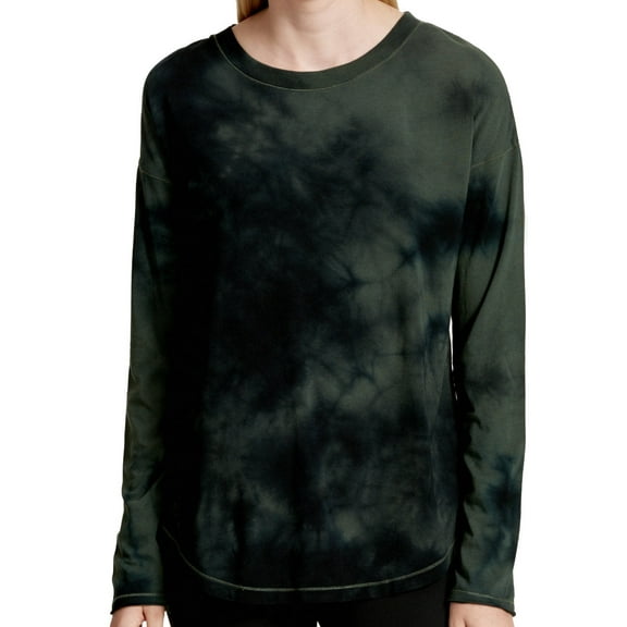 Calvin Klein Womens Performance Tie Dyed Drop Shoulder Top,Vine Combo,Medium